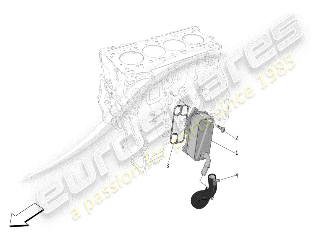 maserati grecale modena (2023) heat exchanger part diagram