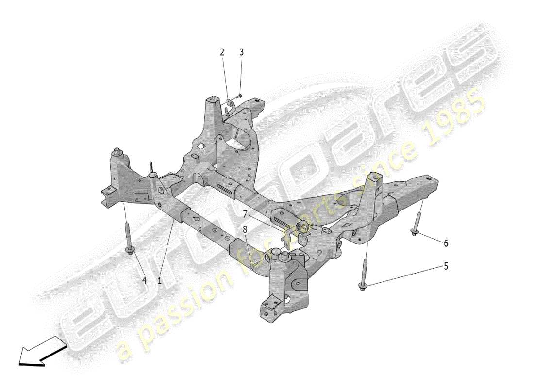 maserati grecale modena (2023) front underchassis part diagram