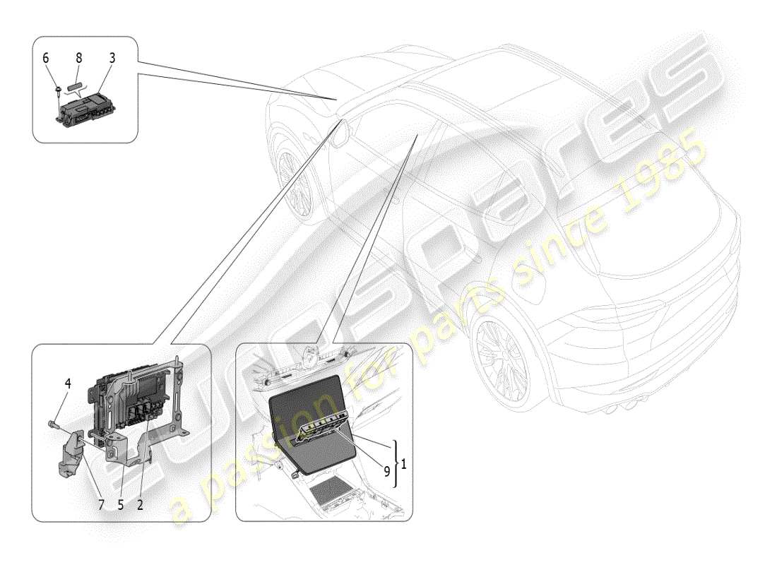 maserati grecale modena (2023) it system part diagram