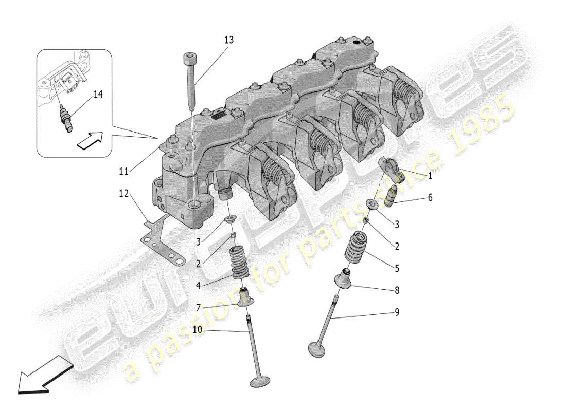 maserati grecale modena (2023) multiair valves and systems part diagram