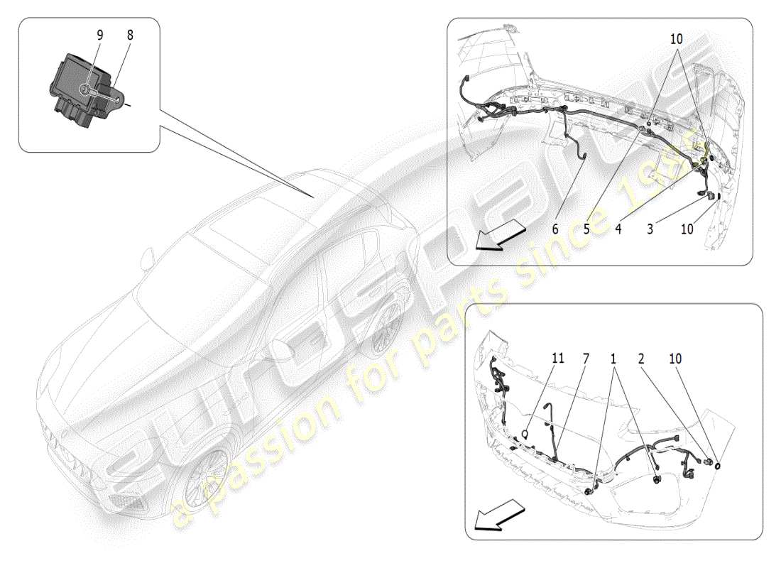 maserati grecale modena (2023) parking sensors part diagram