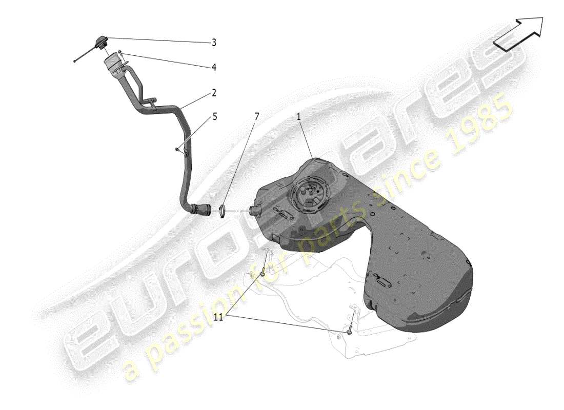 maserati grecale modena (2023) fuel tank part diagram