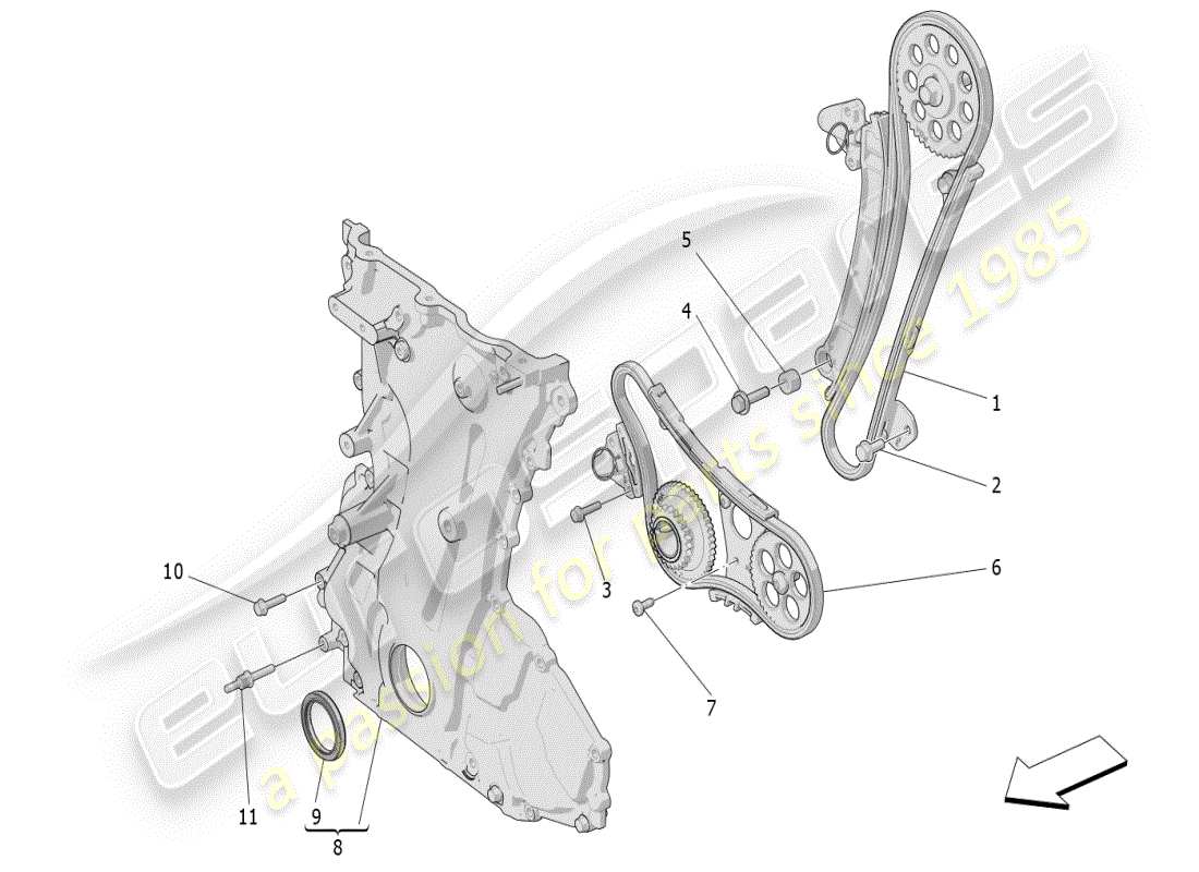 maserati grecale modena (2023) timing part diagram