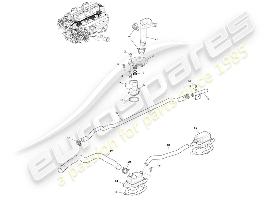 aston martin one-77 (2011) emission control part diagram