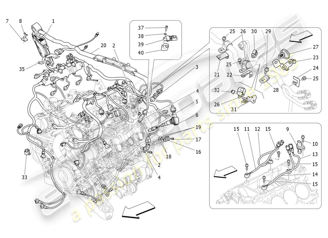 maserati levante trofeo (2020) electronic control: injection and engine timing control part diagram
