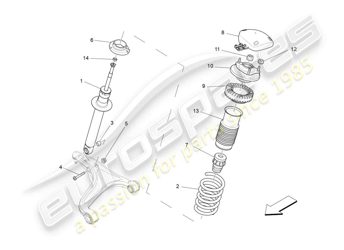 maserati ghibli (2016) front shock absorber devices parts diagram