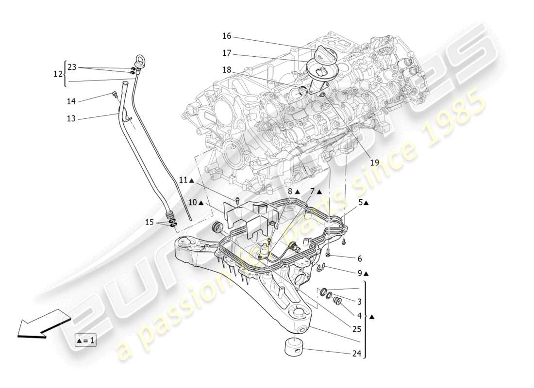 maserati levante trofeo (2020) lubrication system: circuit and collection part diagram