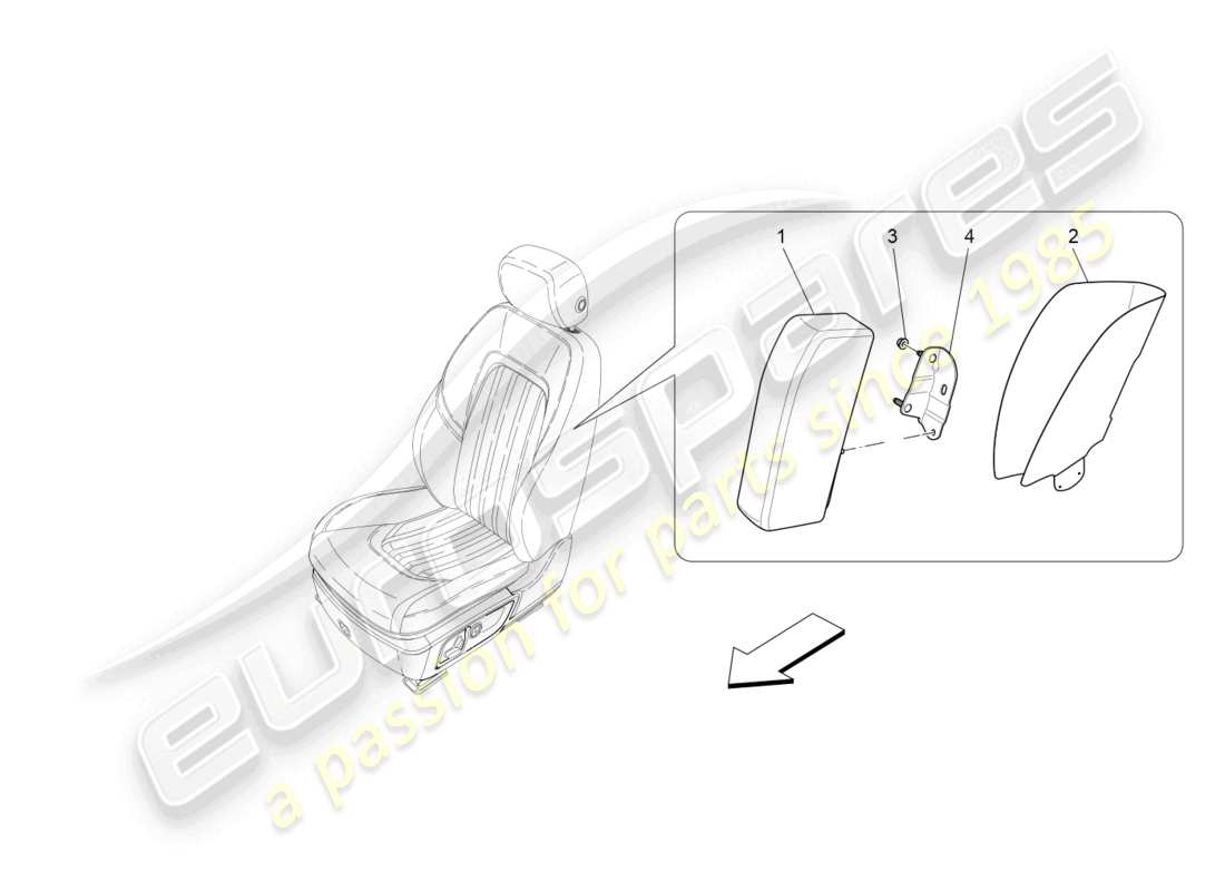 maserati ghibli (2014) front side bag system parts diagram