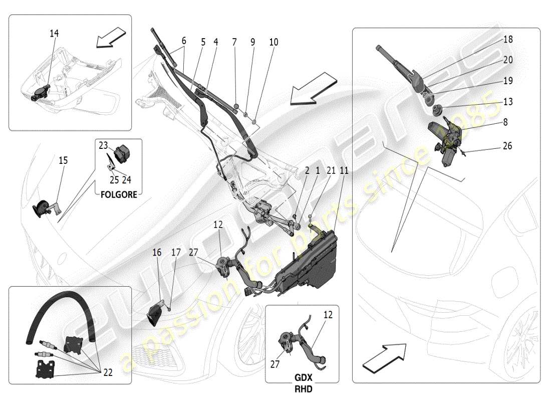 maserati grecale modena (2023) external vehicle devices part diagram