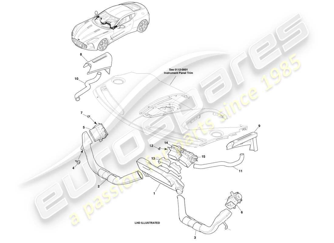 aston martin one-77 (2011) air distribution components part diagram