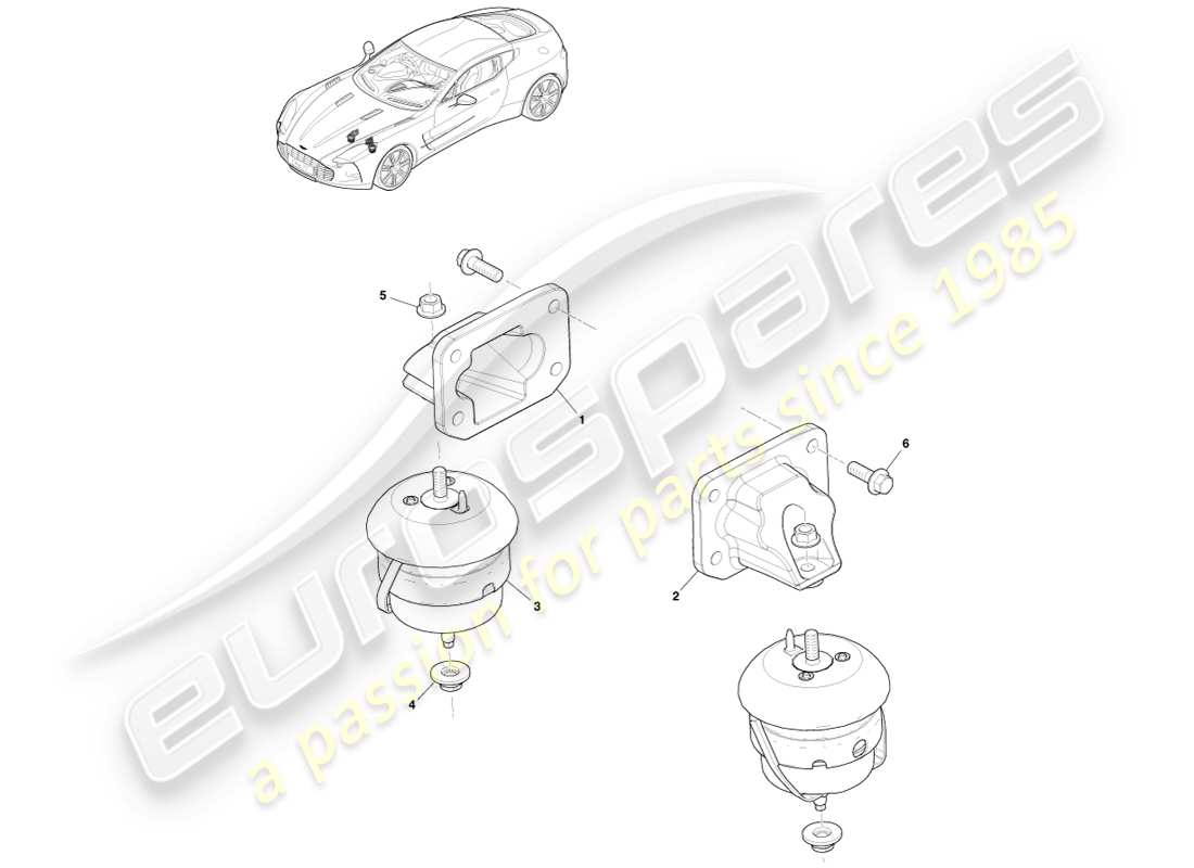 aston martin one-77 (2011) engine mountings part diagram