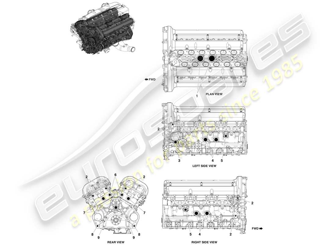 aston martin one-77 (2011) engine core plugs part diagram