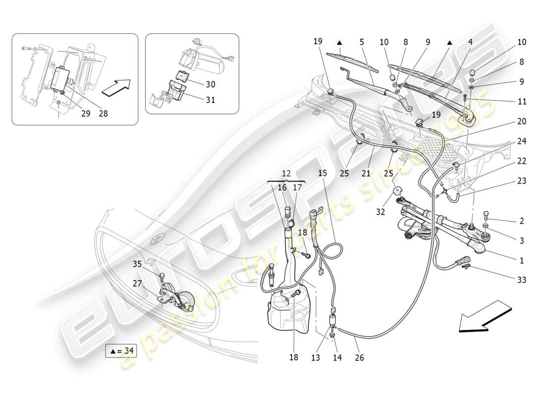 maserati granturismo mc stradale (2011) external vehicle devices parts diagram