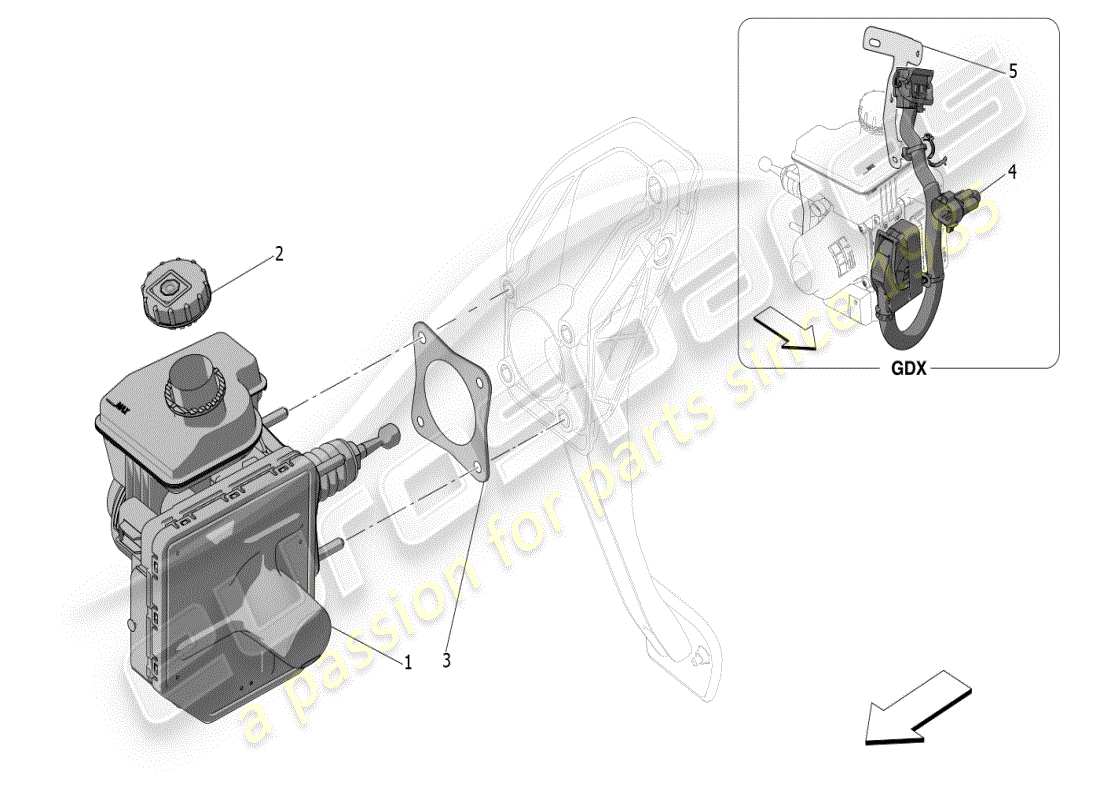 maserati grecale modena (2023) brake servo system parts diagram