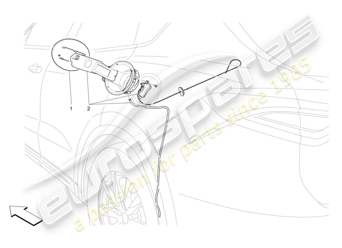 maserati levante (2019) fuel tank door and controls parts diagram