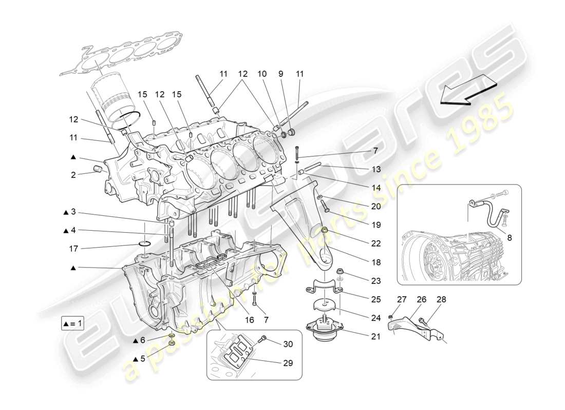 maserati grancabrio mc (2013) crankcase parts diagram