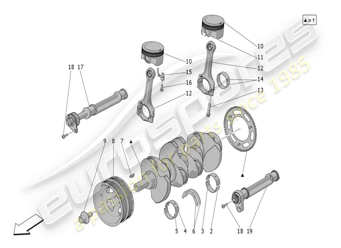 maserati grecale modena (2023) crank mechanism part diagram