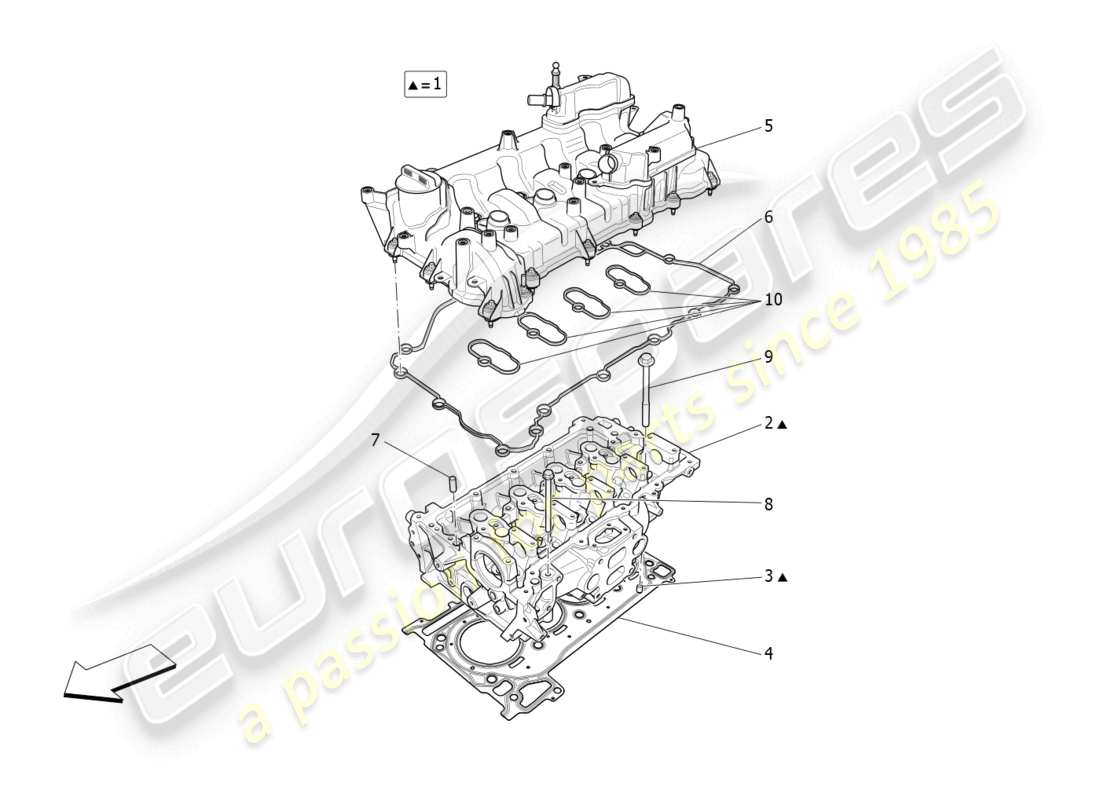 maserati ghibli fragment (2022) cylinder head part diagram