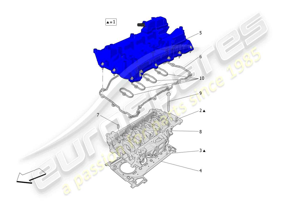 maserati grecale gt (2023) cylinder head parts diagram