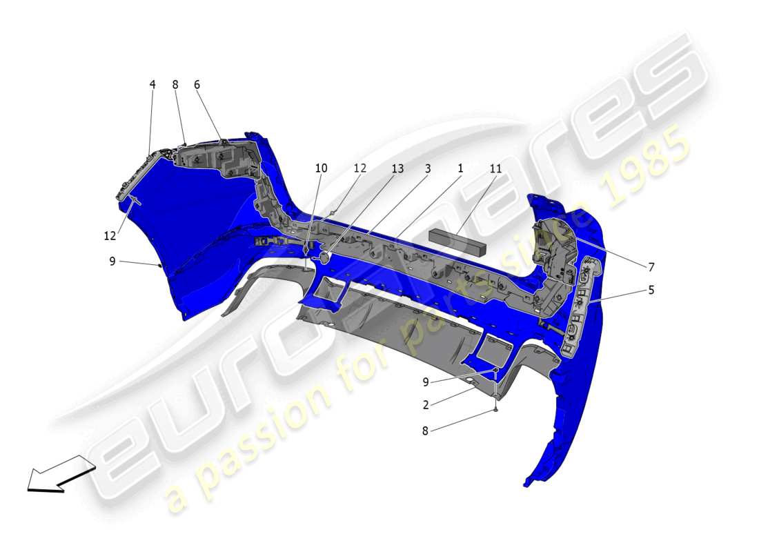 maserati grecale gt (2023) rear bumper part diagram