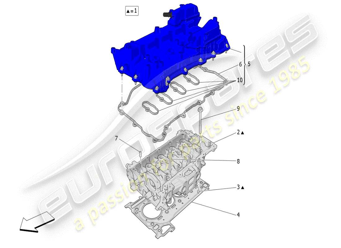 maserati grecale modena (2023) cylinder head part diagram