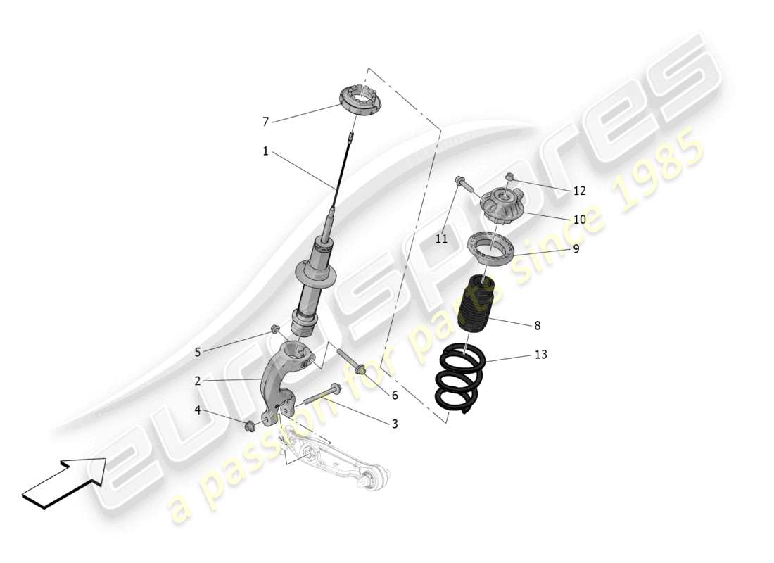 maserati mc20 cielo (2023) front shock absorber devices part diagram