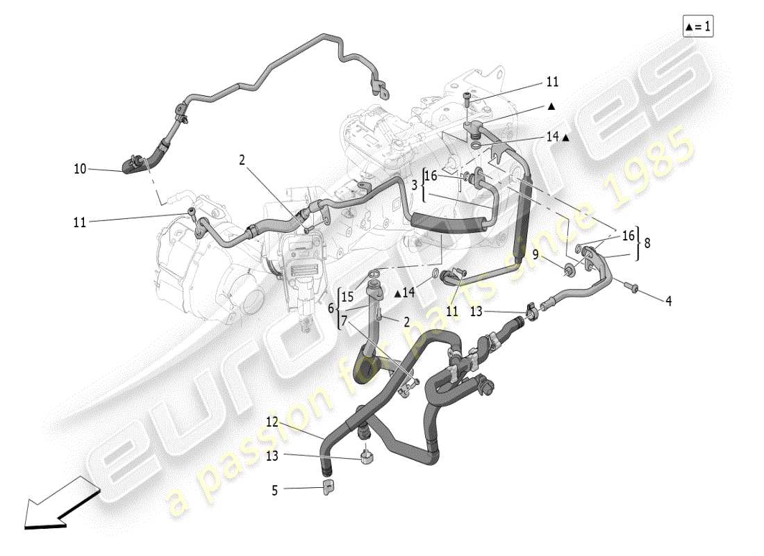 maserati grecale modena (2023) turbocharging system: lubrication and cooling part diagram