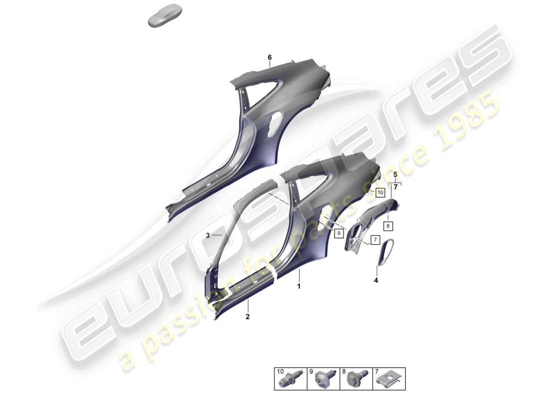 porsche 992 gt3/rs/st (2024) side part outer gt3rs part diagram