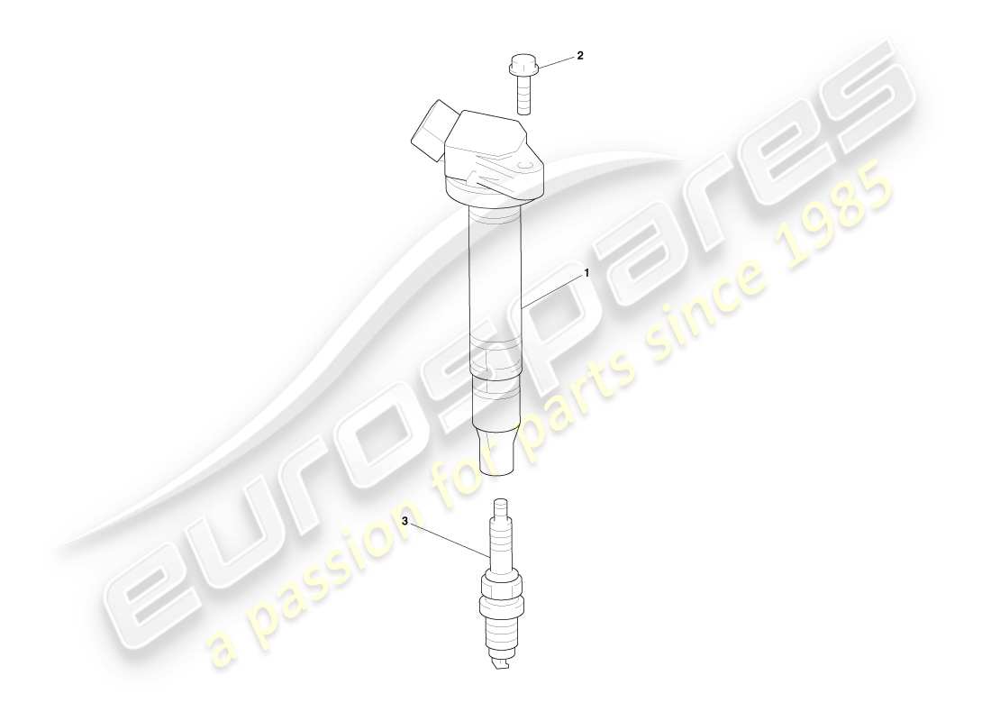 aston martin cygnet (2012) ignition coil & spark plug parts diagram