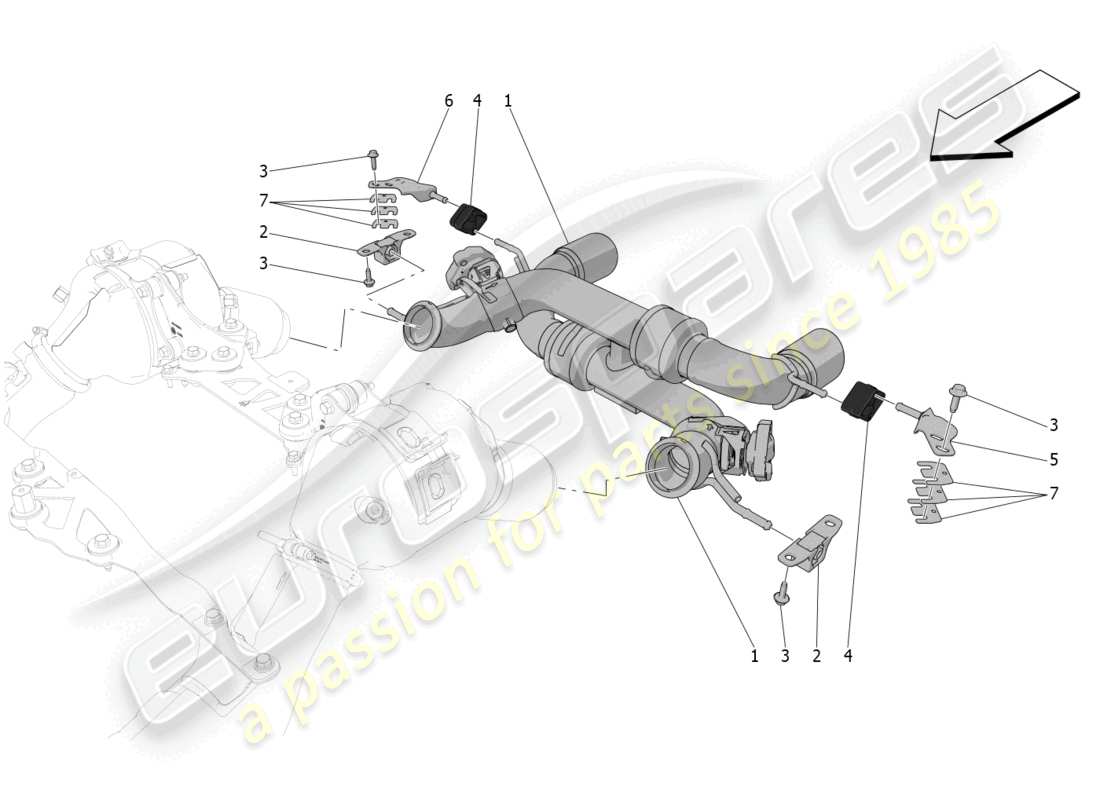 maserati mc20 (2022) silencers parts diagram