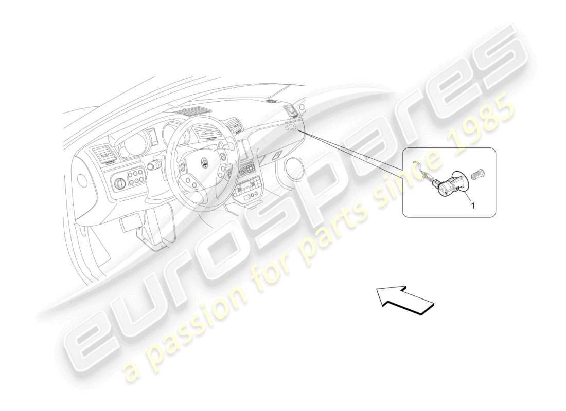 maserati granturismo mc stradale (2011) passenger's airbag-deactivation part diagram