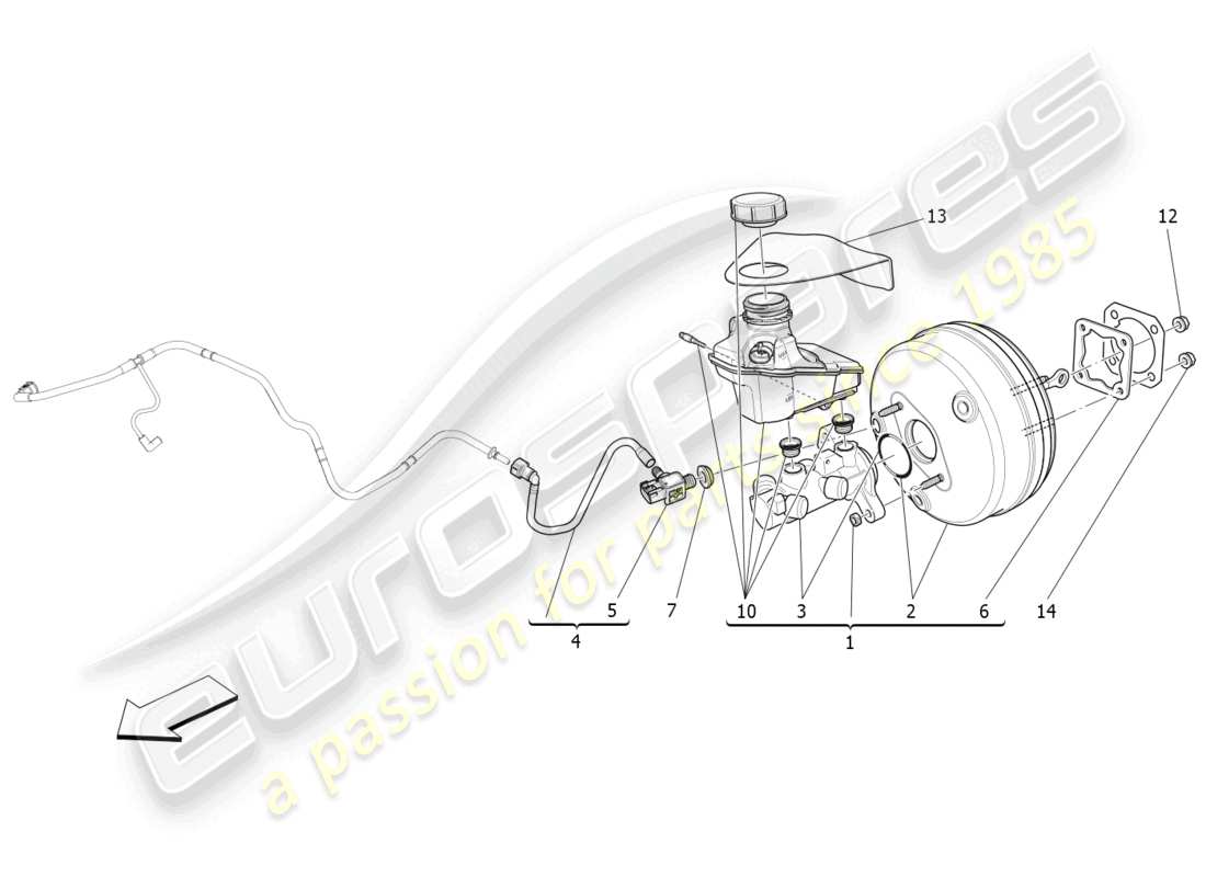 maserati ghibli (2015) brake servo system part diagram