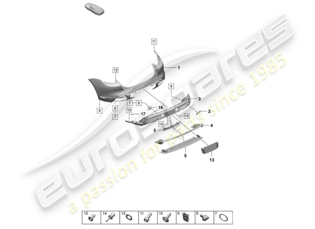 a part diagram from the porsche taycan parts catalogue