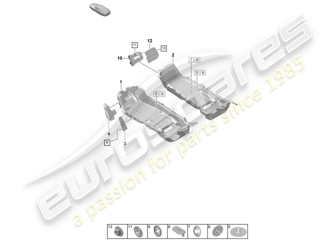 a part diagram from the porsche taycan parts catalogue