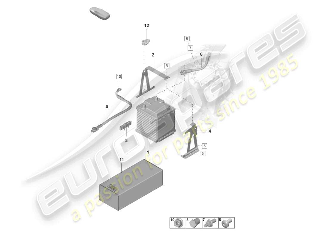 a part diagram from the porsche taycan parts catalogue