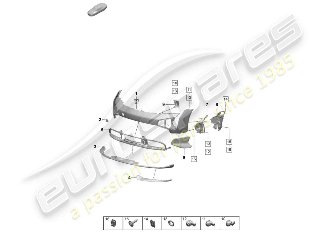 a part diagram from the porsche taycan parts catalogue