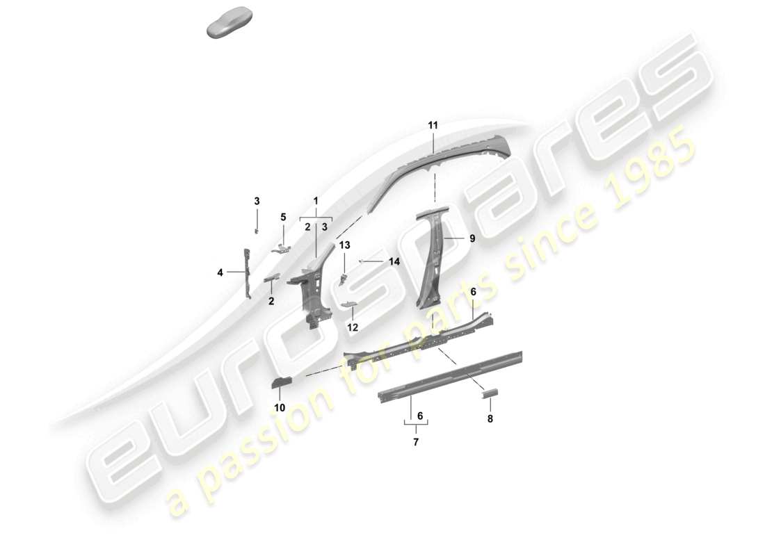 a part diagram from the porsche taycan parts catalogue