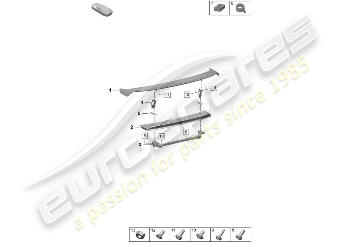 a part diagram from the porsche taycan parts catalogue