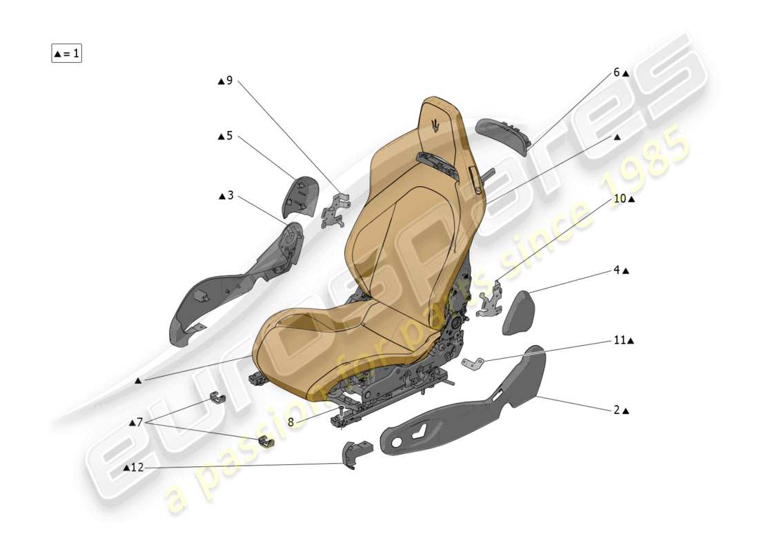 a part diagram from the maserati mc20 (2023) parts catalogue