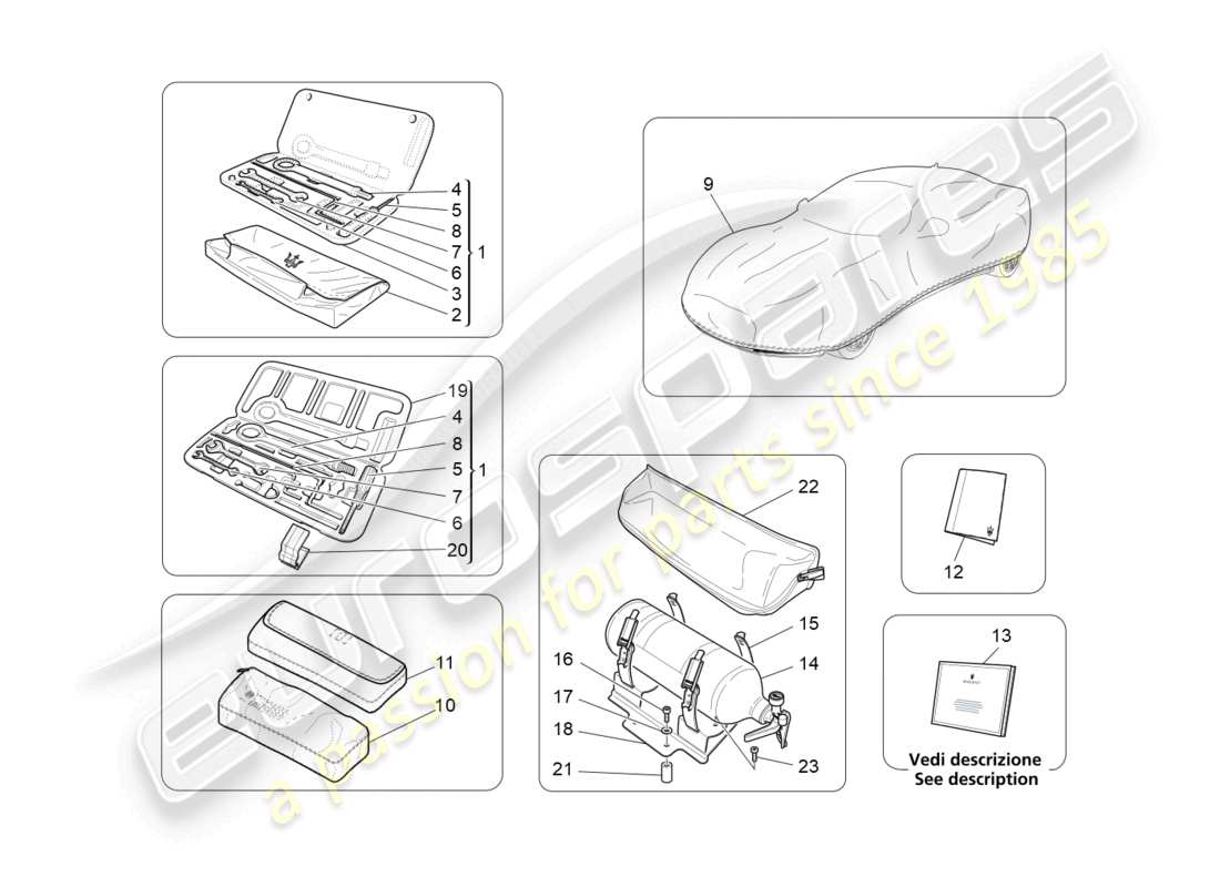 a part diagram from the maserati granturismo mc stradale (2013) parts catalogue