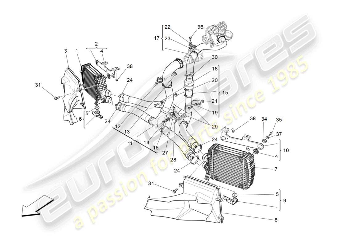 a part diagram from the maserati levante (2017) parts catalogue