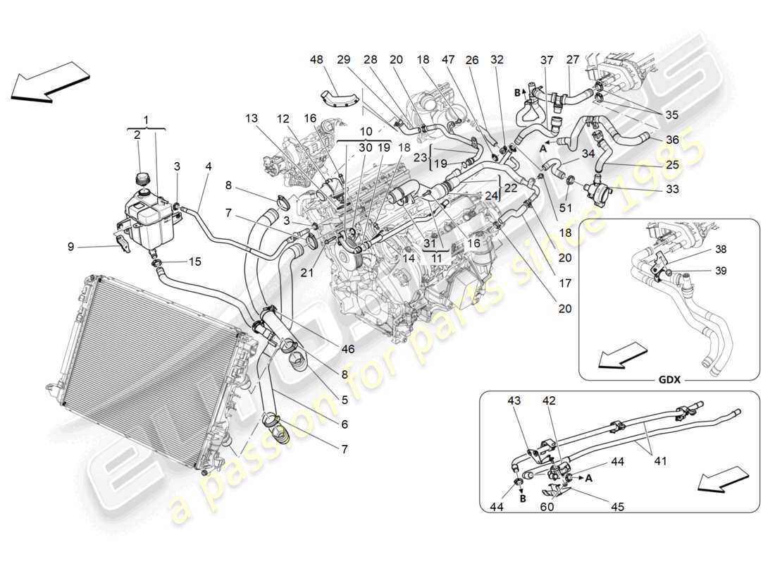 a part diagram from the maserati levante parts catalogue