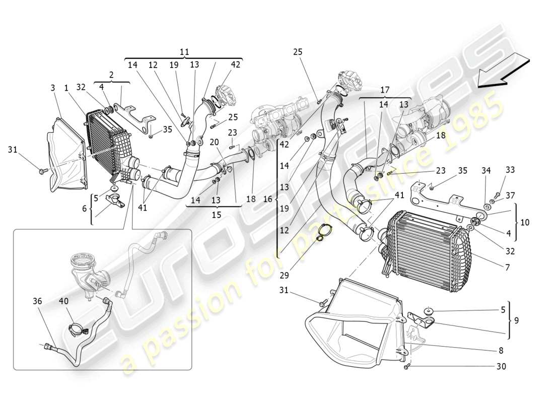 a part diagram from the maserati levante modena s (2022) parts catalogue