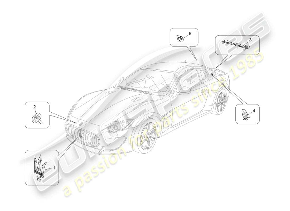 a part diagram from the maserati granturismo mc stradale (2012) parts catalogue