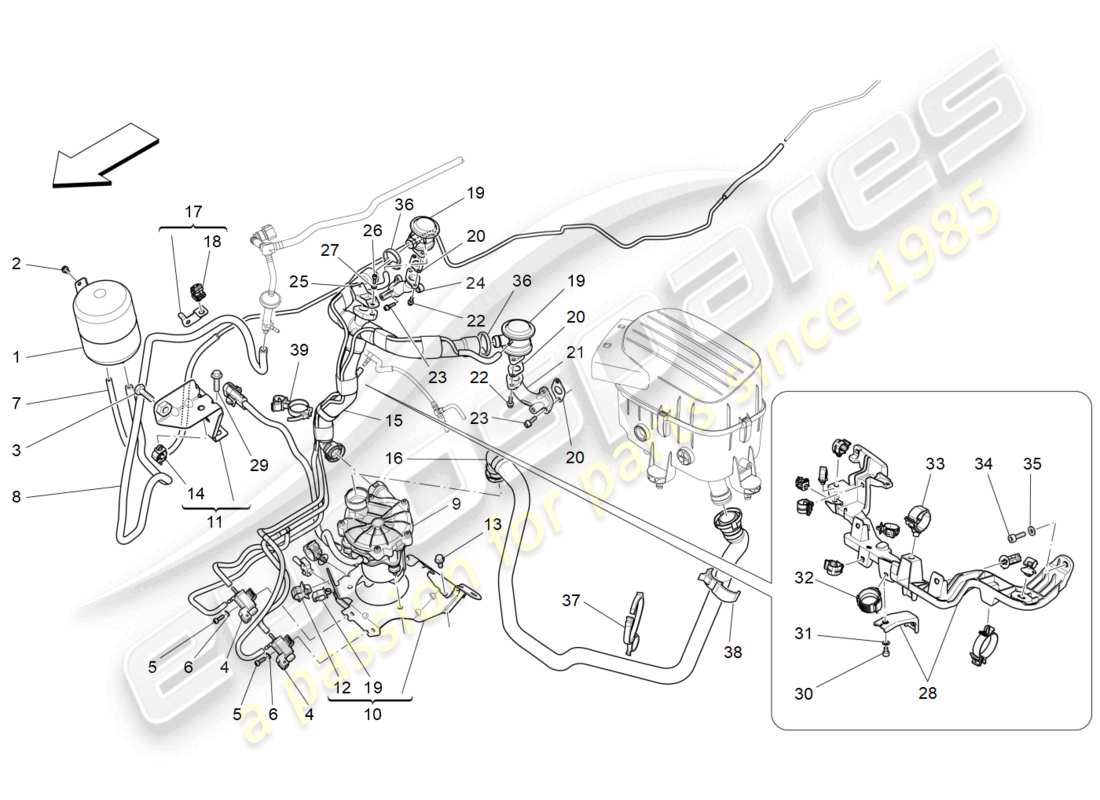 a part diagram from the maserati levante parts catalogue