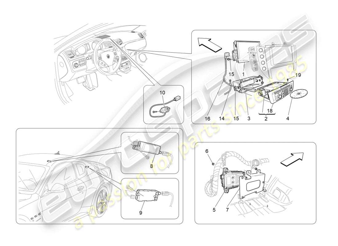 a part diagram from the maserati granturismo mc stradale (2012) parts catalogue