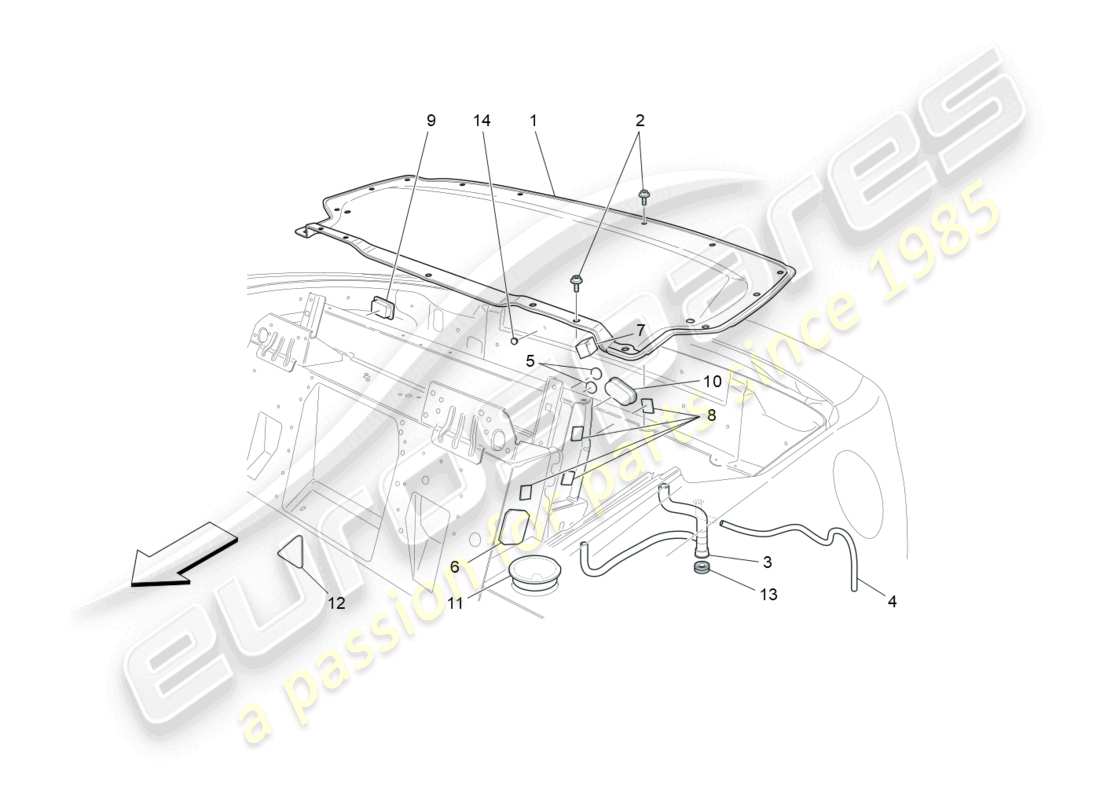 a part diagram from the maserati grancabrio mc (2013) parts catalogue