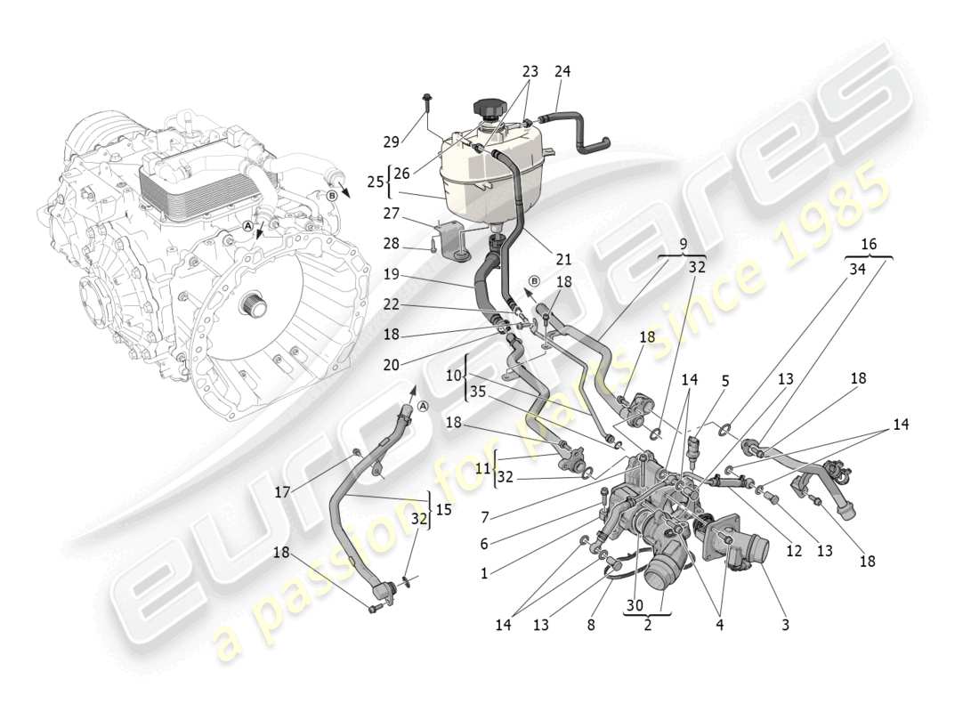 a part diagram from the maserati mc20 parts catalogue