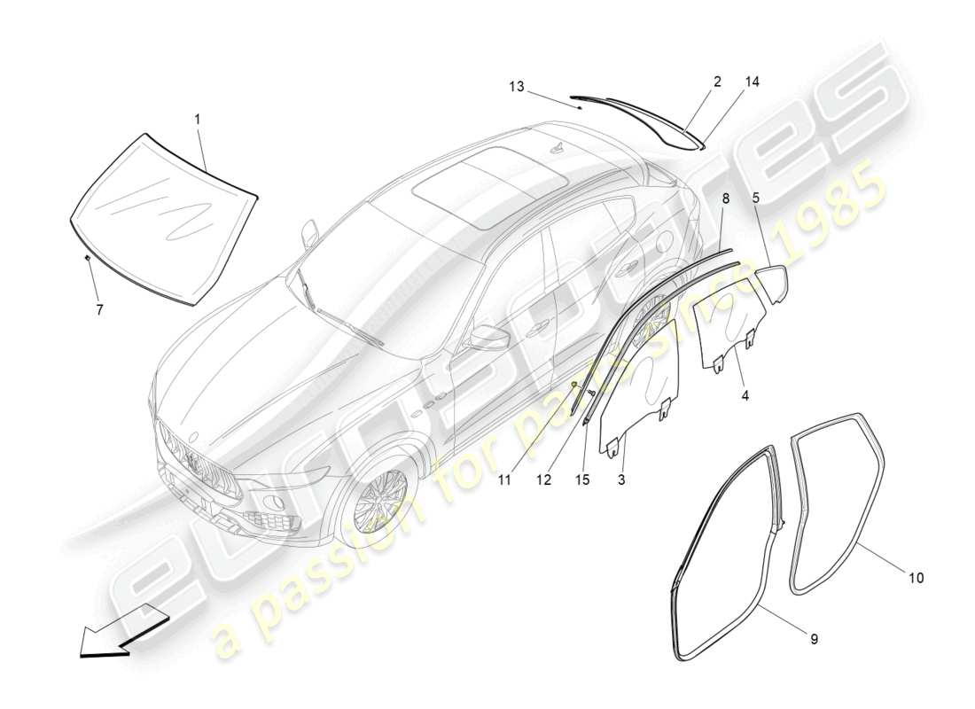 a part diagram from the maserati levante modena (2022) parts catalogue