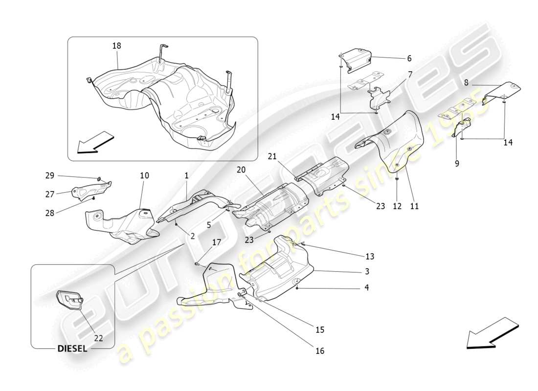 a part diagram from the maserati levante parts catalogue